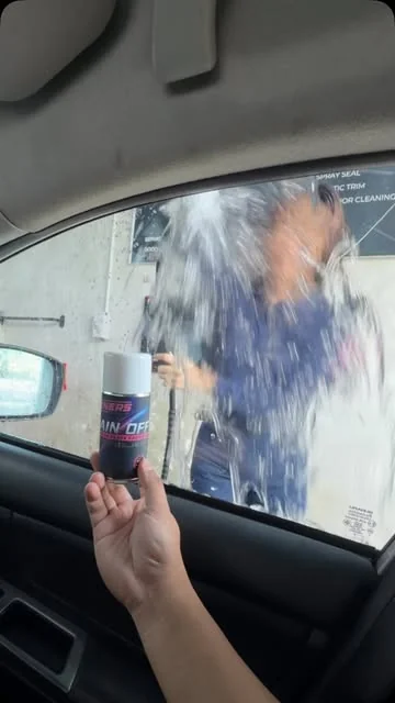 Applying Rain Off to a windscreen — made for clear and rainy days