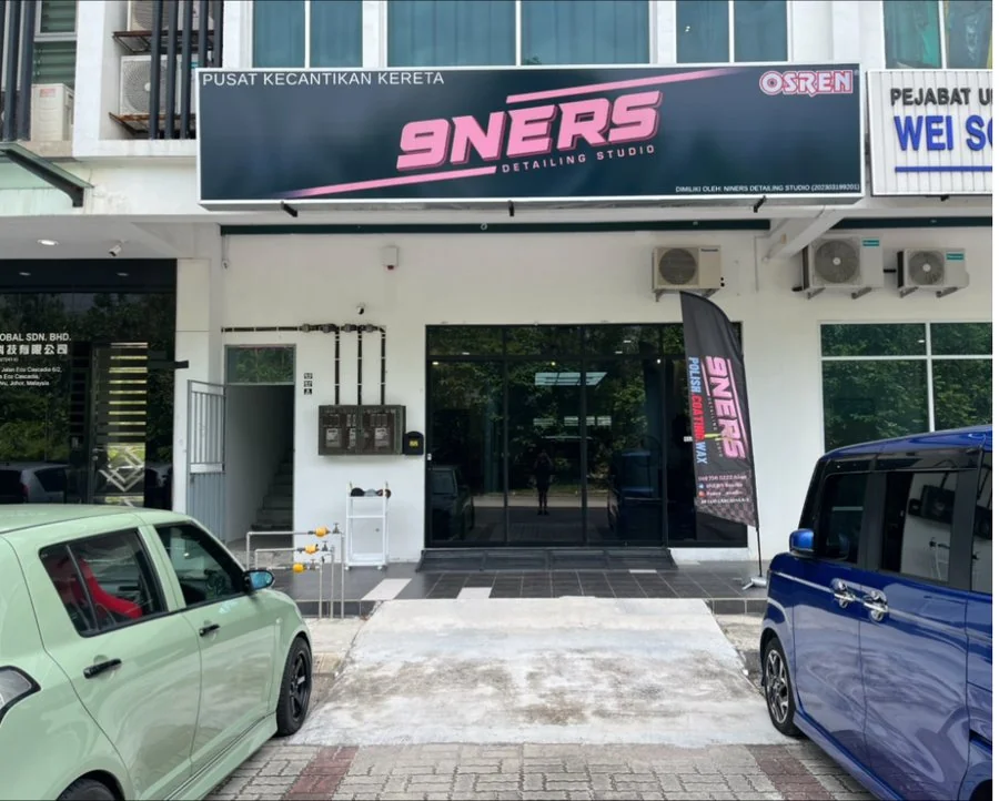 The 9NERS Detailing Studio shopfront in Desa Tebrau